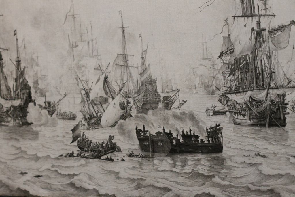 The Battle of the Downs, Willem van de Velde (I), 1659 Naval Battle - Pencil Painting