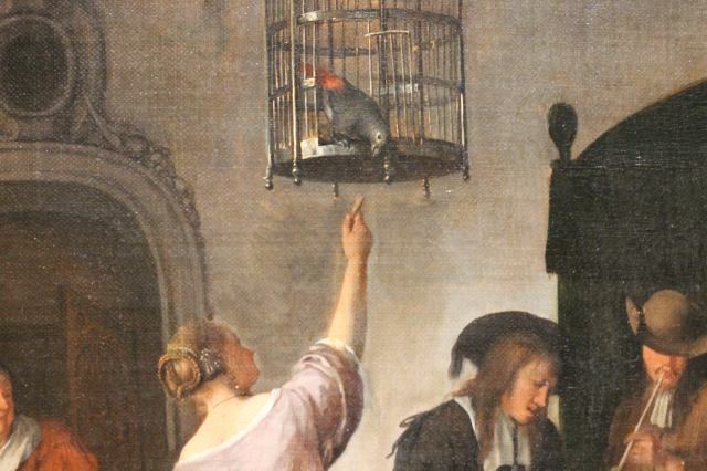 A Parrots Cage Jan Havicksz. Steen, 1660 - 1679 