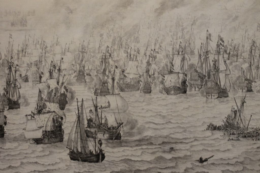 Naval Battle - Pencil Painting