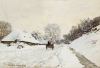 Claude Monet - A Cart on the Snowy Road at Honfleur (1865).jpg - 